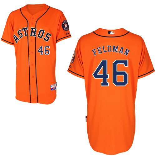 Scott Feldman #46 MLB Jersey-Houston Astros Men's Authentic Alternate Orange Cool Base Baseball Jersey